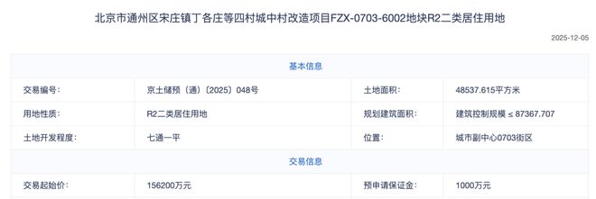 2026年北京首场土拍竟然是它！